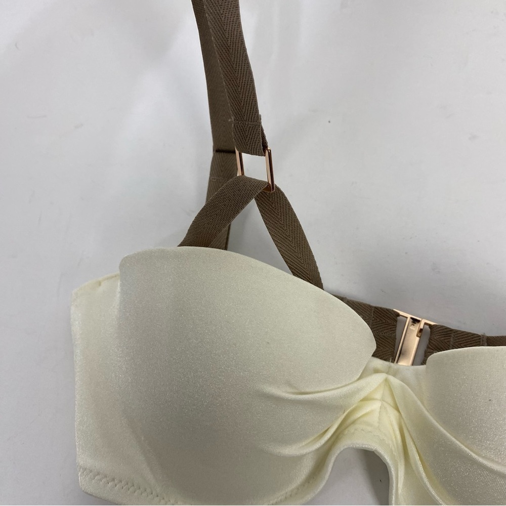 Victoria's secret tan cream underwire bikini top swimsuit - Picture 3 of 5
